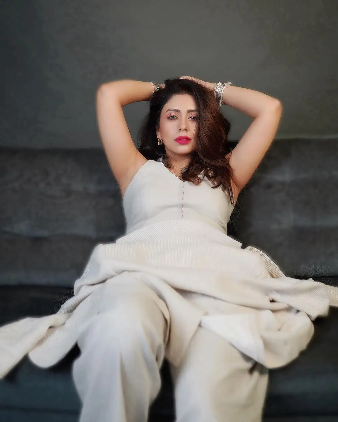 Hindi TV Actress Neha Sargam Stills In White Top Pant